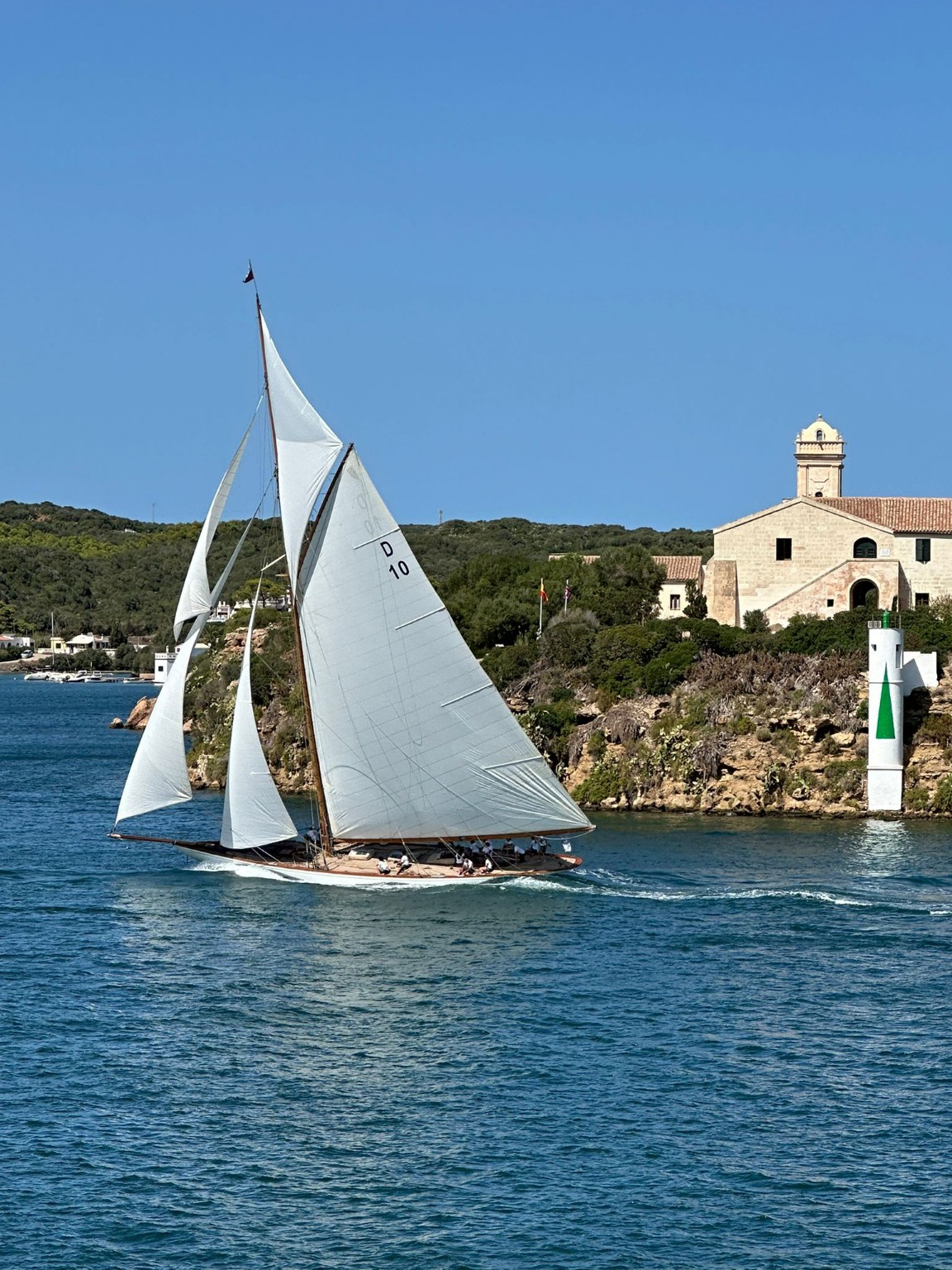 Classic sailing yacht underway